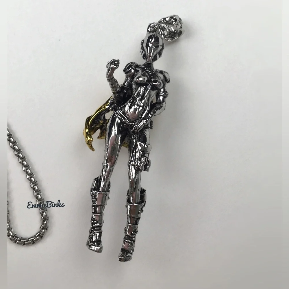 New Star Wars Female Mandalorian Caped Anime Style Character Pendant Necklace - Picture 8 of 10